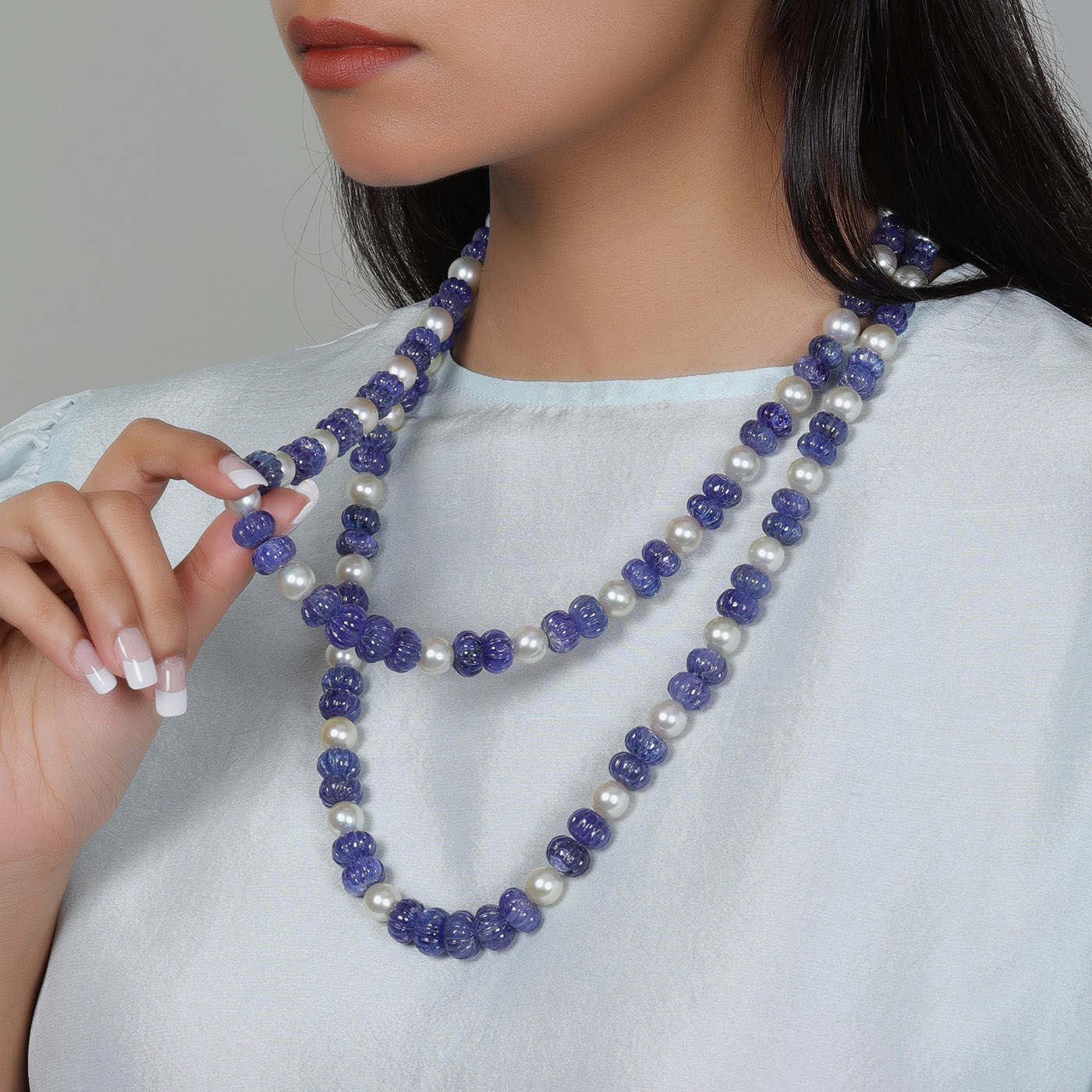 Tanzanite and pearl on sale necklace