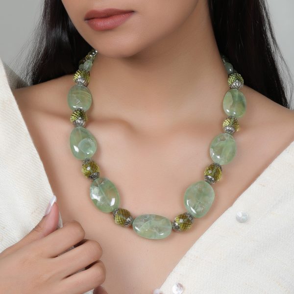 Natural Jade Bead Necklace | Jade bead necklace, Beaded necklace, Natural  jade