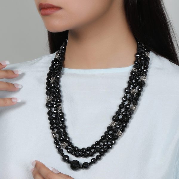 Black Beaded Gold Drop Necklace from India | Fair Anita | Fair Trade  Jewelry |