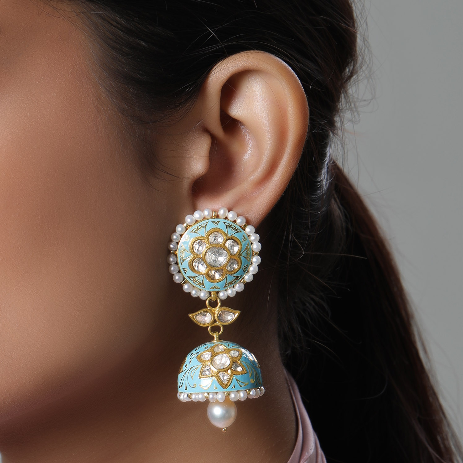 Polki hotsell pearl earrings
