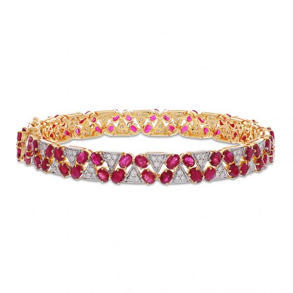 Classic Oval Ruby and Diamond Tennis Bracelet | Angara