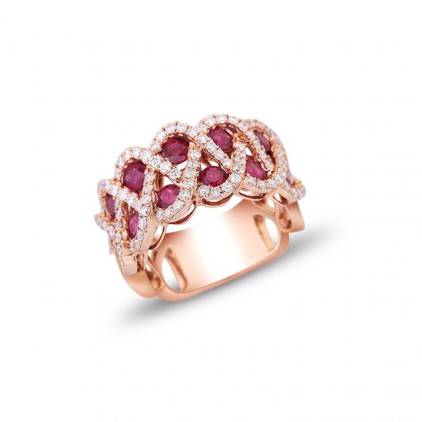Crisscross Ruby Diamond Ring