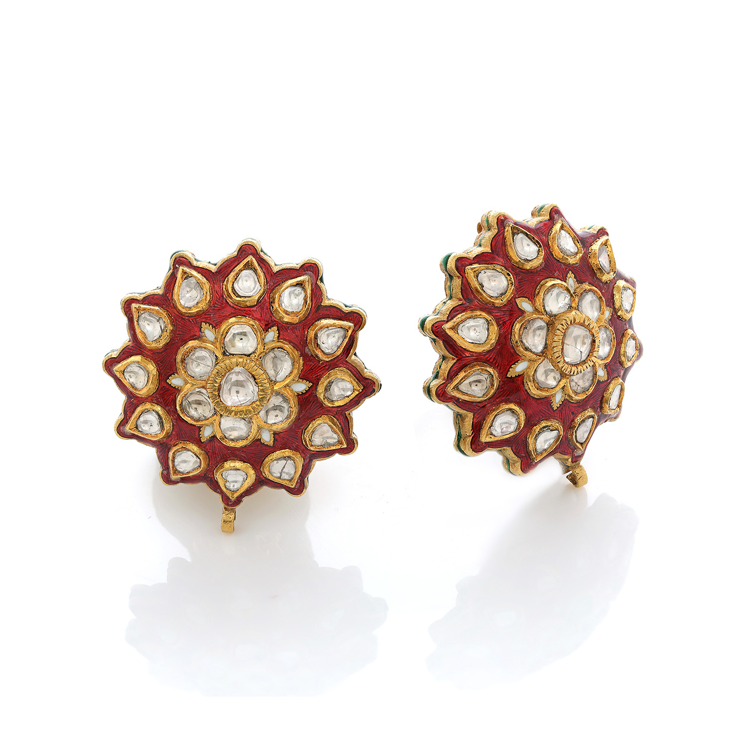 Red Enamel Polki Jadau Tops Jaipur Jewels