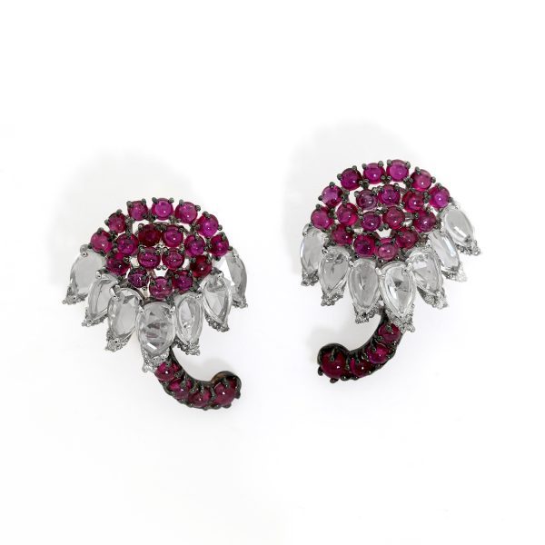 Modern Ruby White Sapphire Diamond Tops